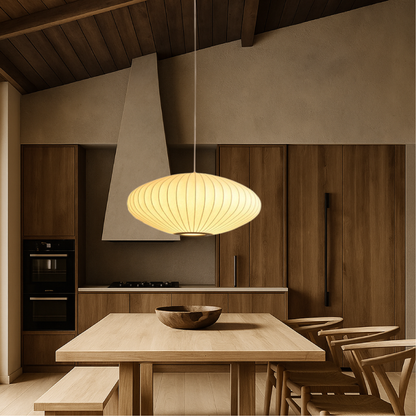 Elegant Silk Pendant Light for Dining Room