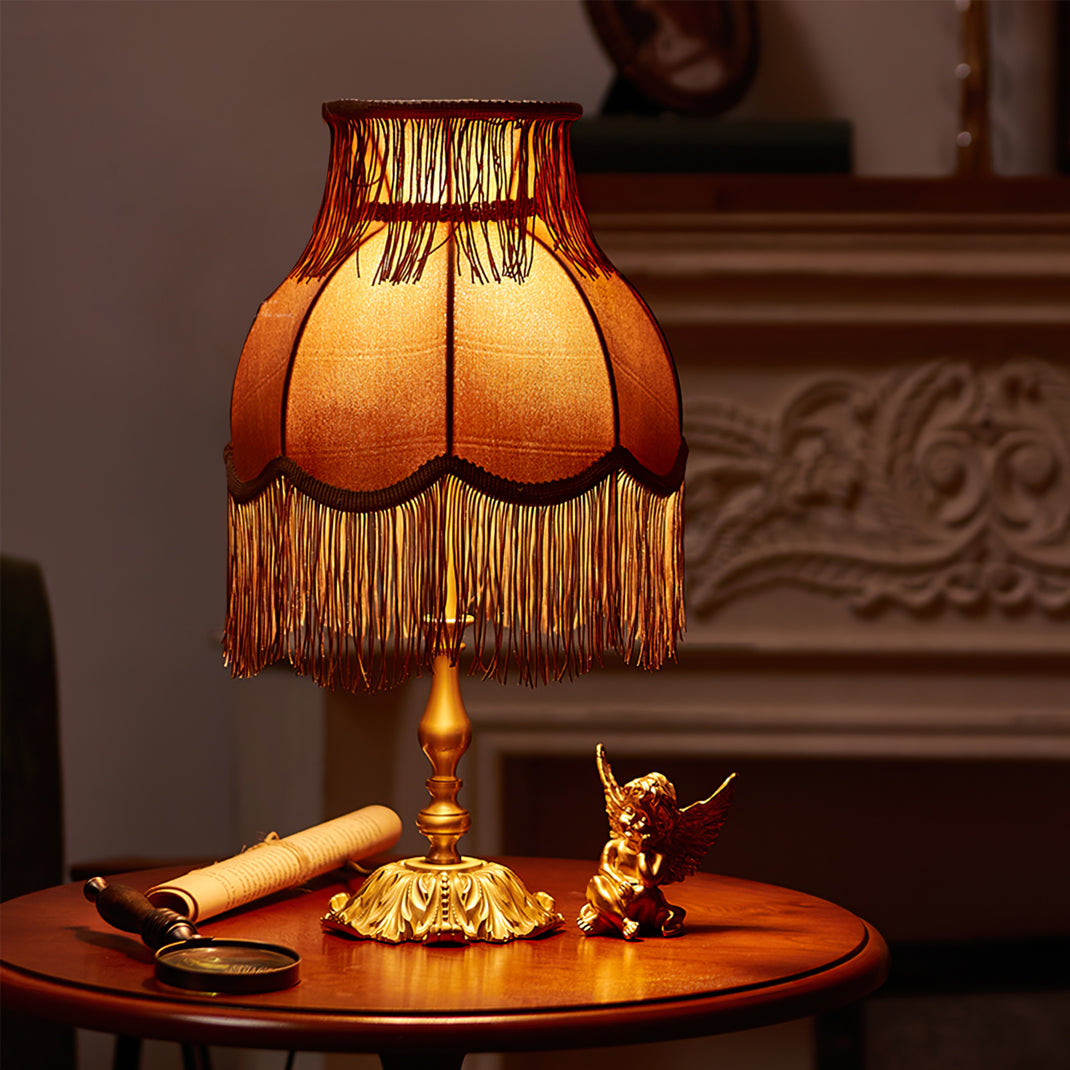 Chic Tassel Table Lamp in Gold Brass