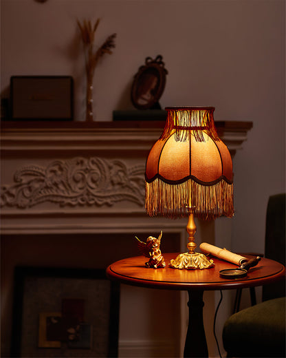 Chic Tassel Table Lamp in Gold Brass
