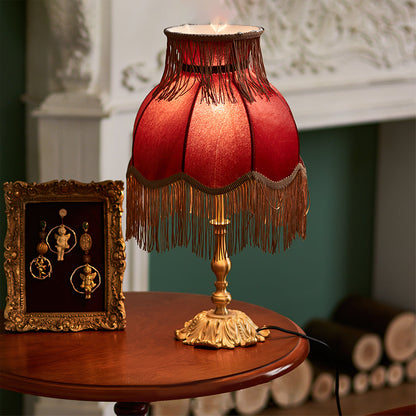 Chic Tassel Table Lamp in Gold Brass