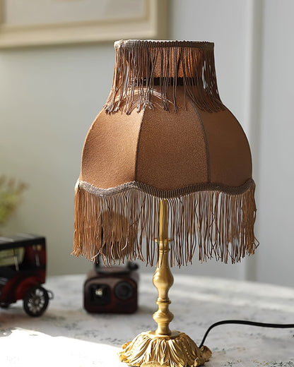 Chic Tassel Table Lamp in Gold Brass