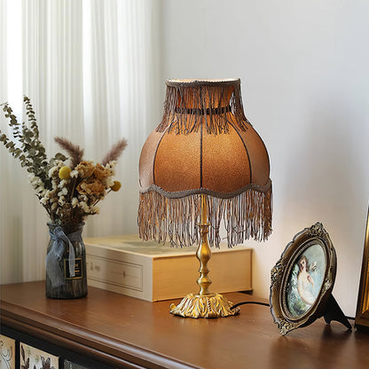 Chic Tassel Table Lamp in Gold Brass