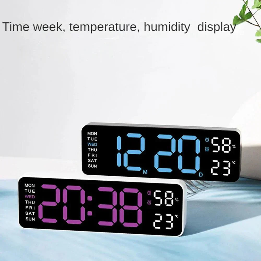 Big LED Clock with Temperature and Alarm Function