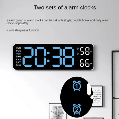 Big LED Clock with Temperature and Alarm Function