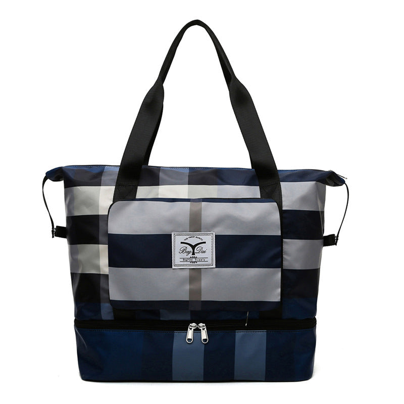 Fesara | Classic Plaid Large Duffle Bag