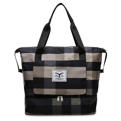 Fesara | Classic Plaid Large Duffle Bag