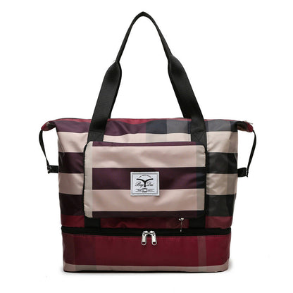 Fesara | Classic Plaid Large Duffle Bag