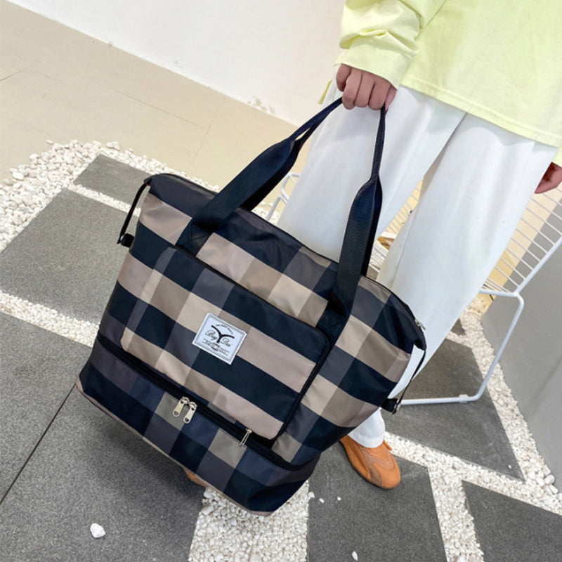 Fesara | Classic Plaid Large Duffle Bag