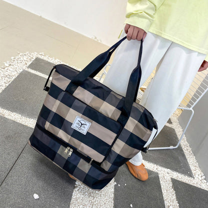 Fesara | Classic Plaid Large Duffle Bag