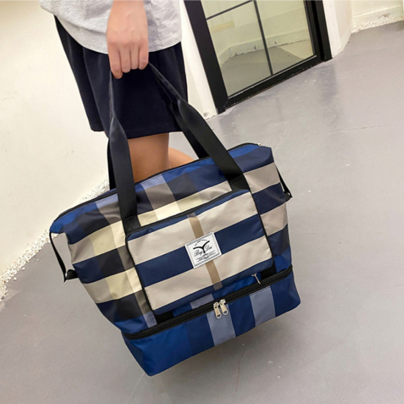 Fesara | Classic Plaid Large Duffle Bag