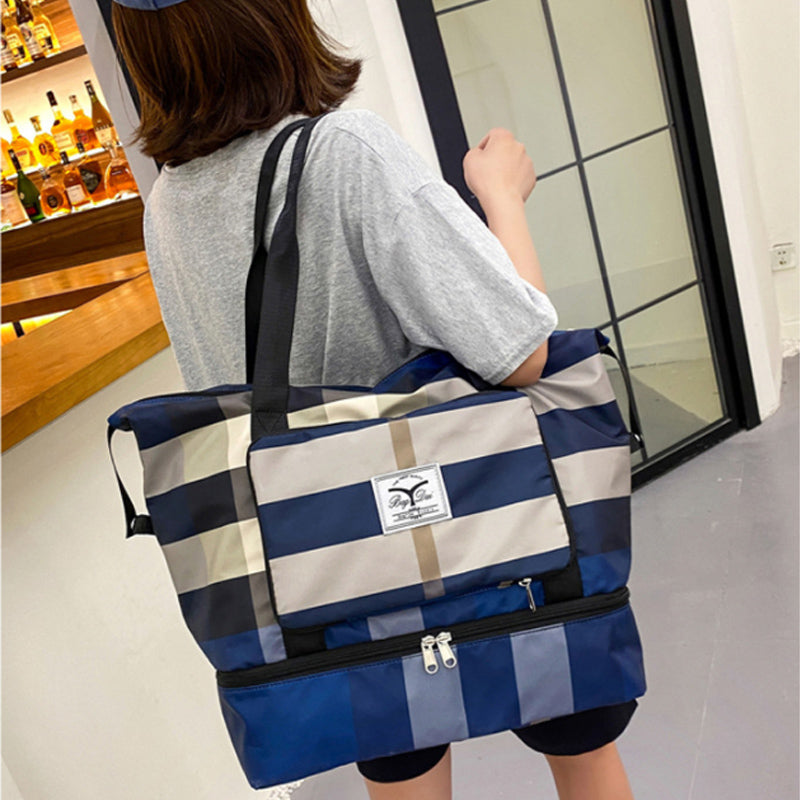 Fesara | Classic Plaid Large Duffle Bag