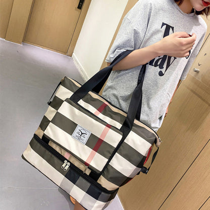 Fesara | Classic Plaid Large Duffle Bag