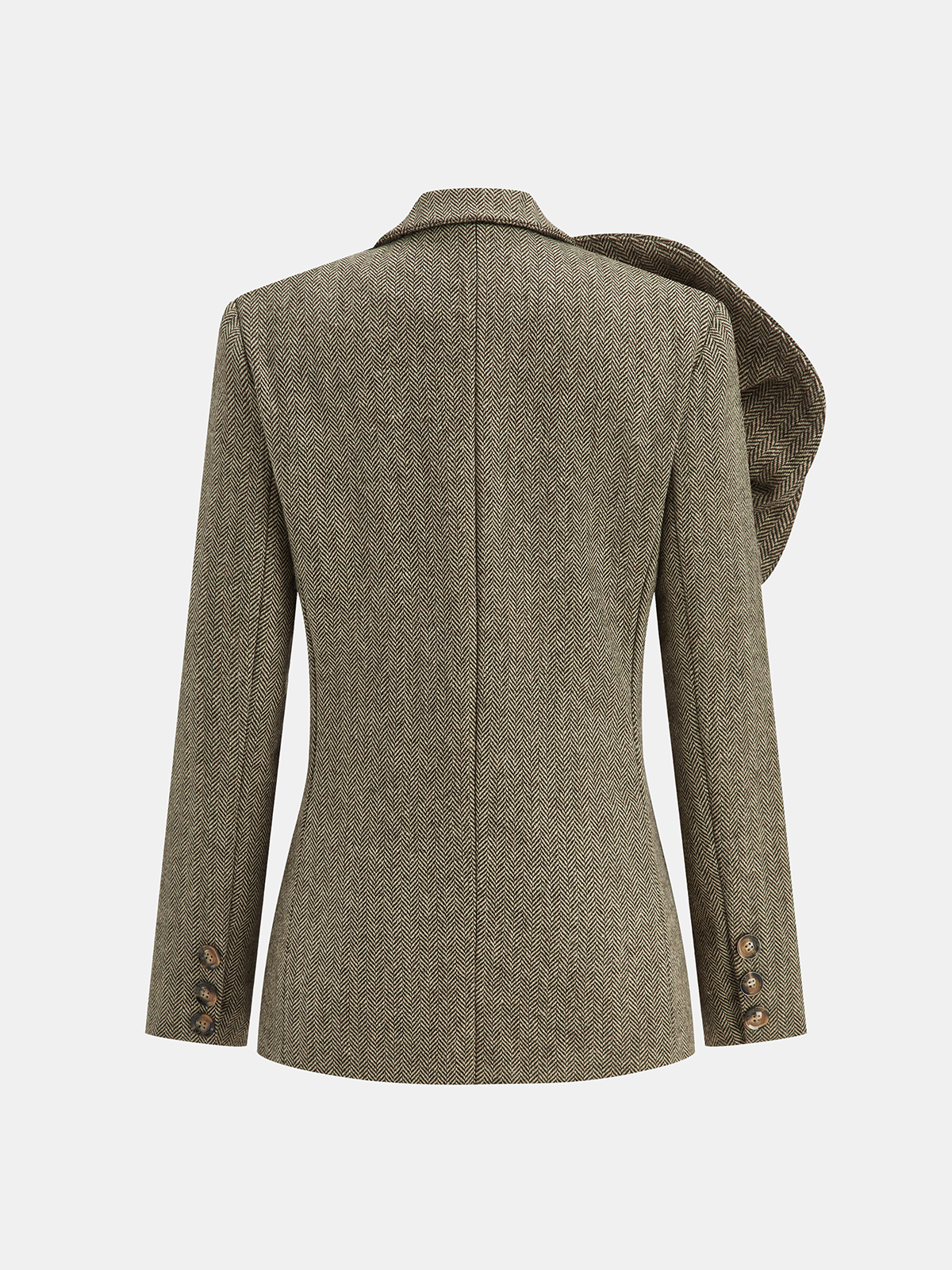 Large 3D Flower Single Button Tweed Blazer 2