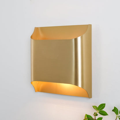 Elegant Arc Brass LED Wall Light Fixture