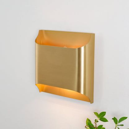 Elegant Arc Brass LED Wall Light Fixture