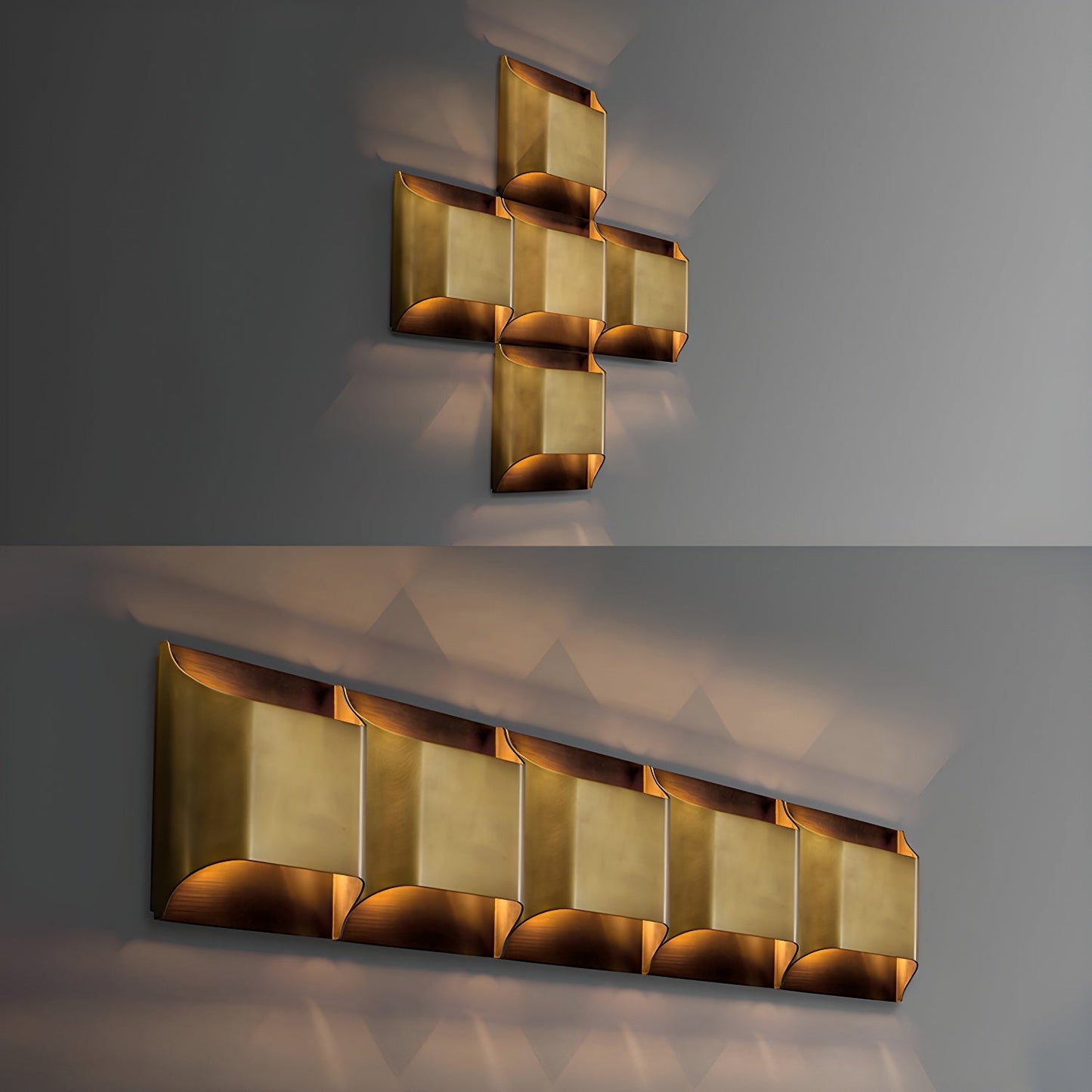 Elegant Arc Brass LED Wall Light Fixture