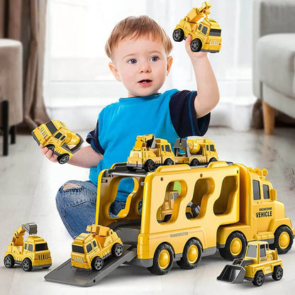 Kids Diecast Construction Toy Set - Trucks and Vehicles