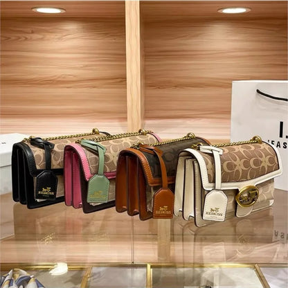 Light luxury women's bag 2025 new high-end color contrast single shoulder underarm bag designer fashionable crossbody small squa 5
