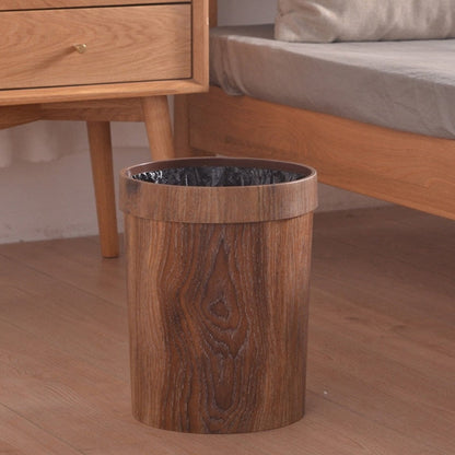 Rustic Wood Look Waste Basket (8L)