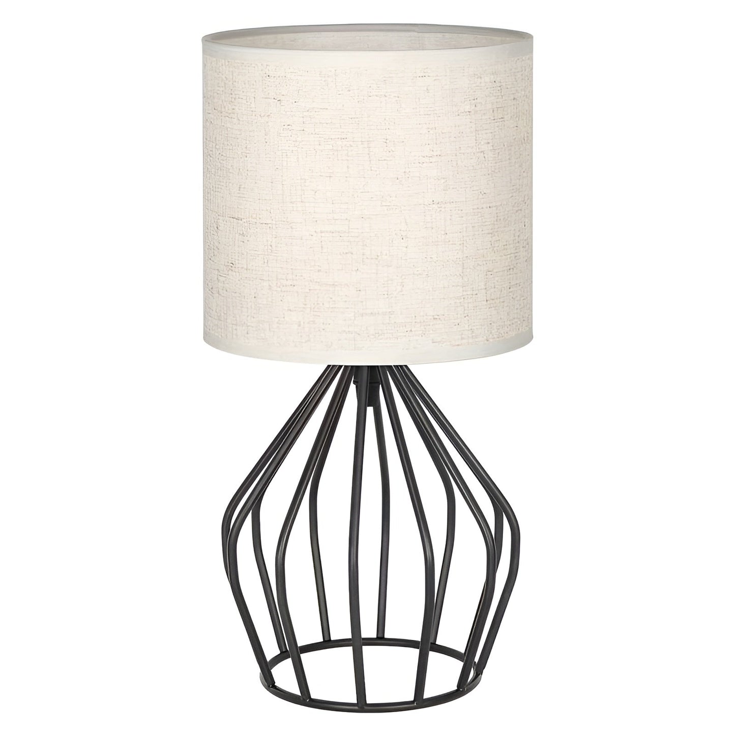 Classic Table Lamp with Soft Shade and Metal Stand - Fesara