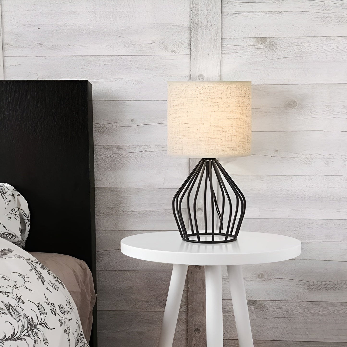 Classic Table Lamp with Soft Shade and Metal Stand