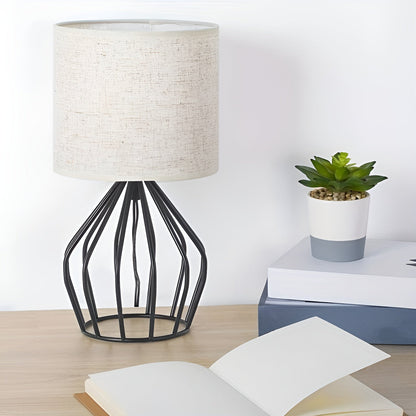 Classic Table Lamp with Soft Shade and Metal Stand
