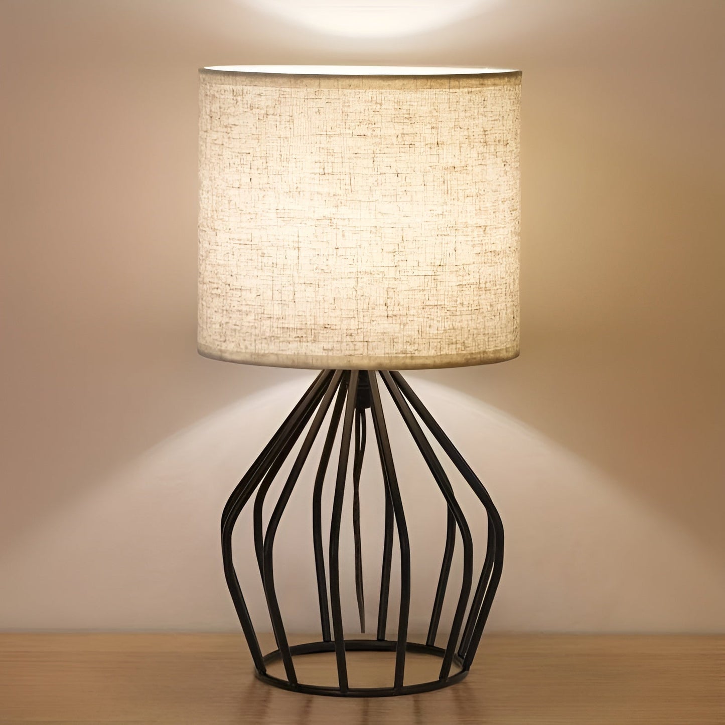 Classic Table Lamp with Soft Shade and Metal Stand