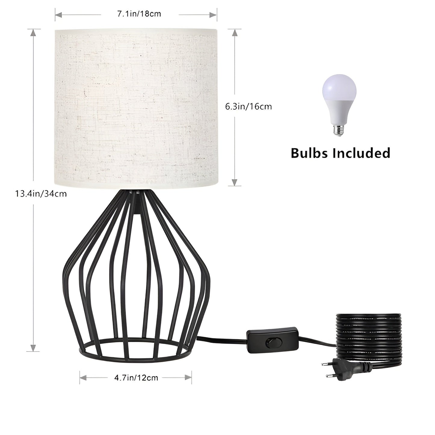 Classic Table Lamp with Soft Shade and Metal Stand