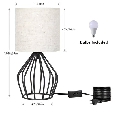 Classic Table Lamp with Soft Shade and Metal Stand