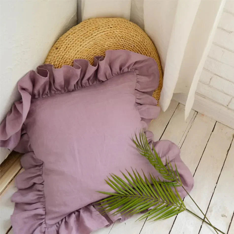 LinenRuffle | Elegant Soft Textured Decorative Pillow Cover 7
