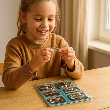 Fun Brain Teaser Metal Puzzle Set for Children - Fesara