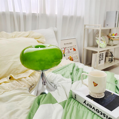 Stylish Glass and Metal Table Lamp