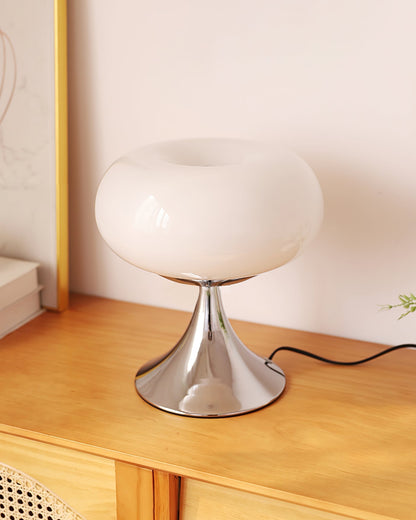 Stylish Glass and Metal Table Lamp