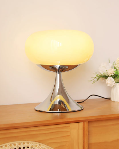 Stylish Glass and Metal Table Lamp