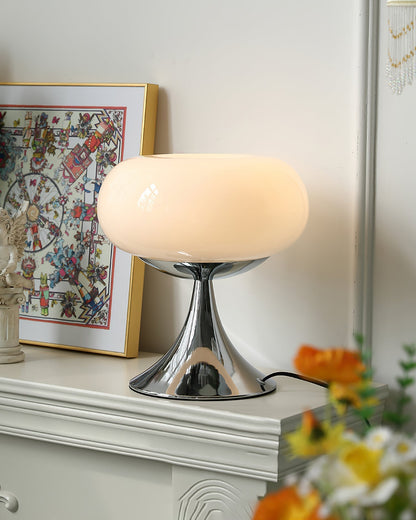 Stylish Glass and Metal Table Lamp