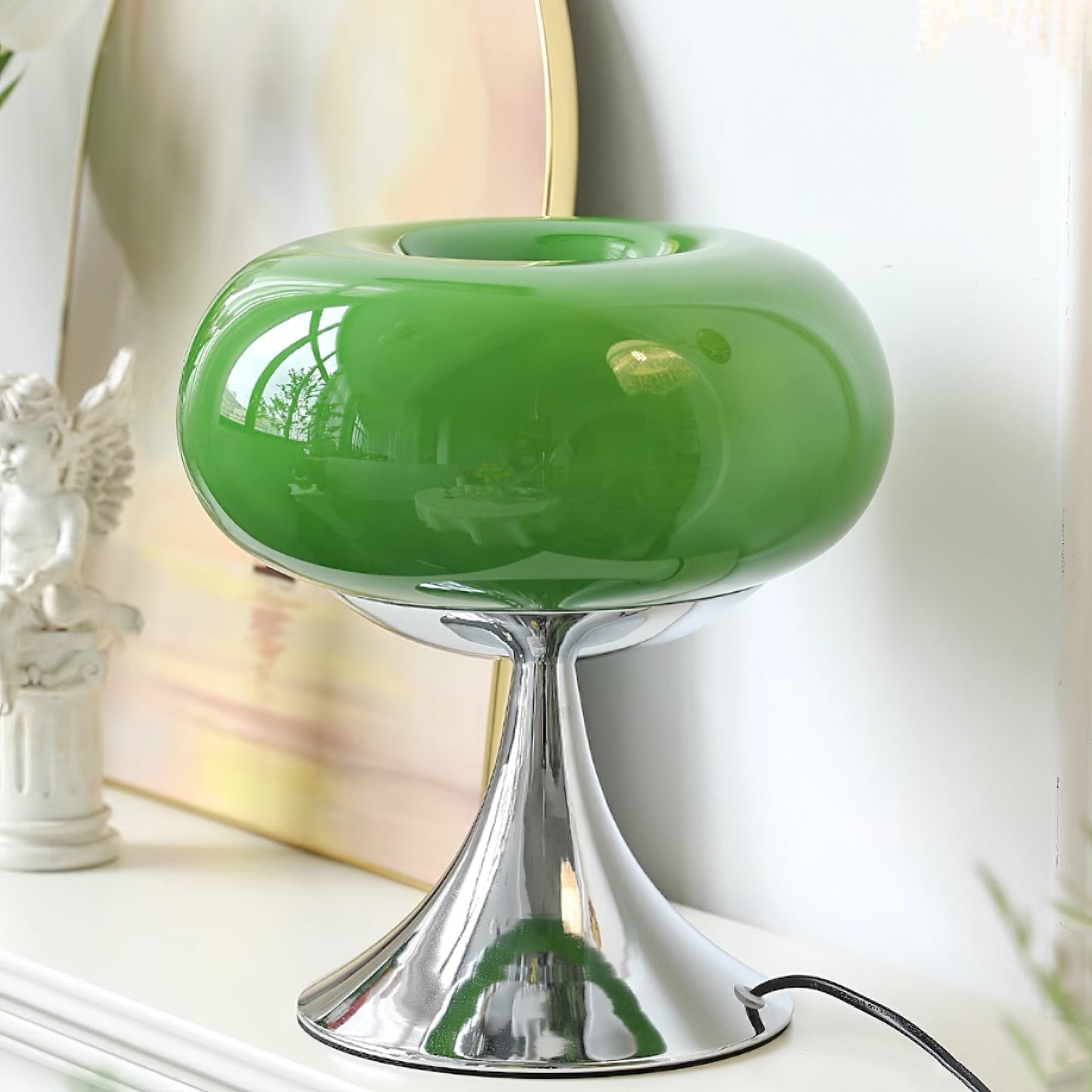 Stylish Glass and Metal Table Lamp
