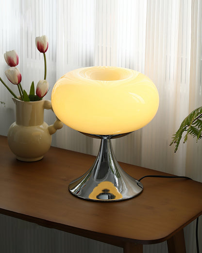 Stylish Glass and Metal Table Lamp
