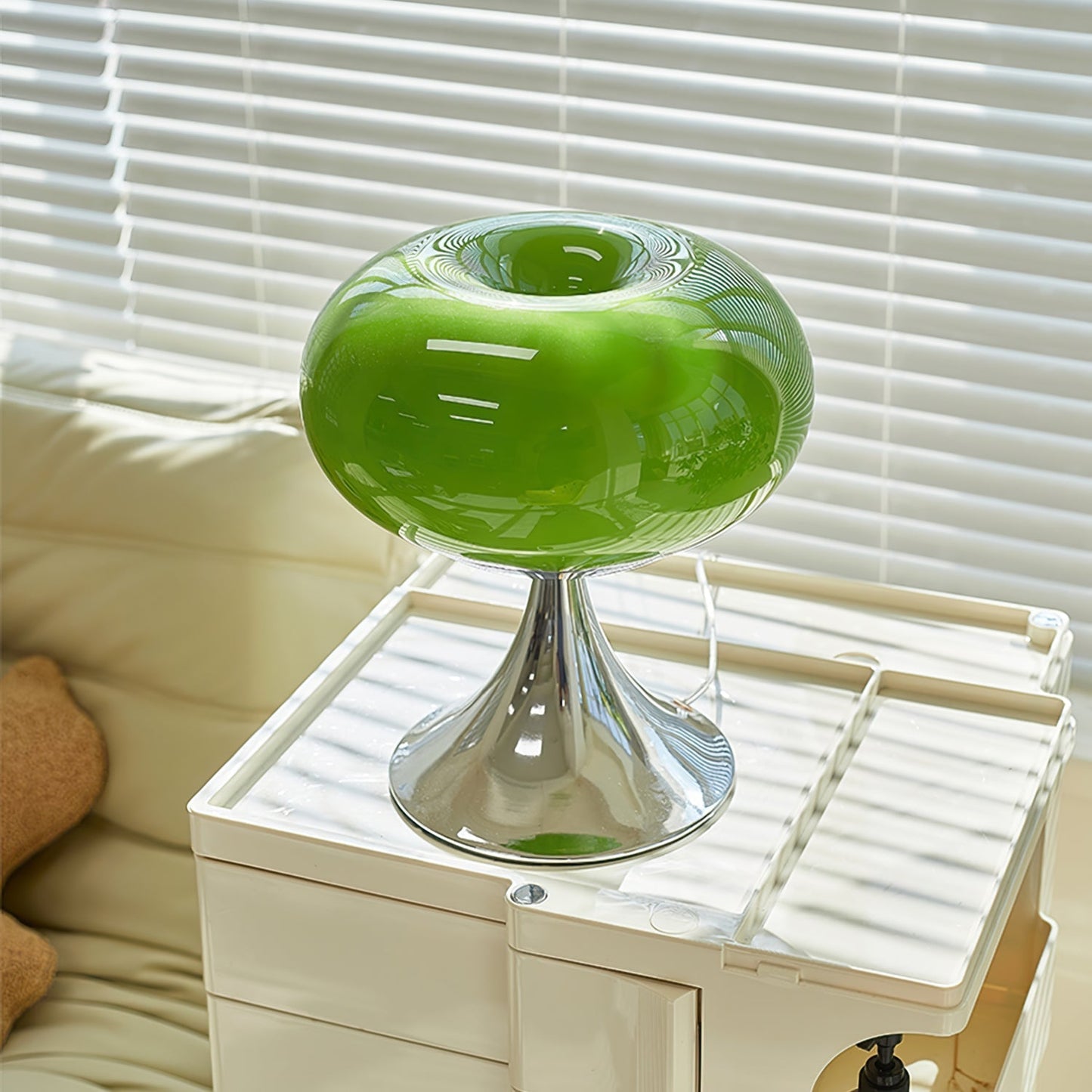 Stylish Glass and Metal Table Lamp