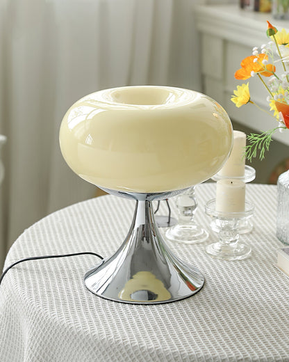 Stylish Glass and Metal Table Lamp