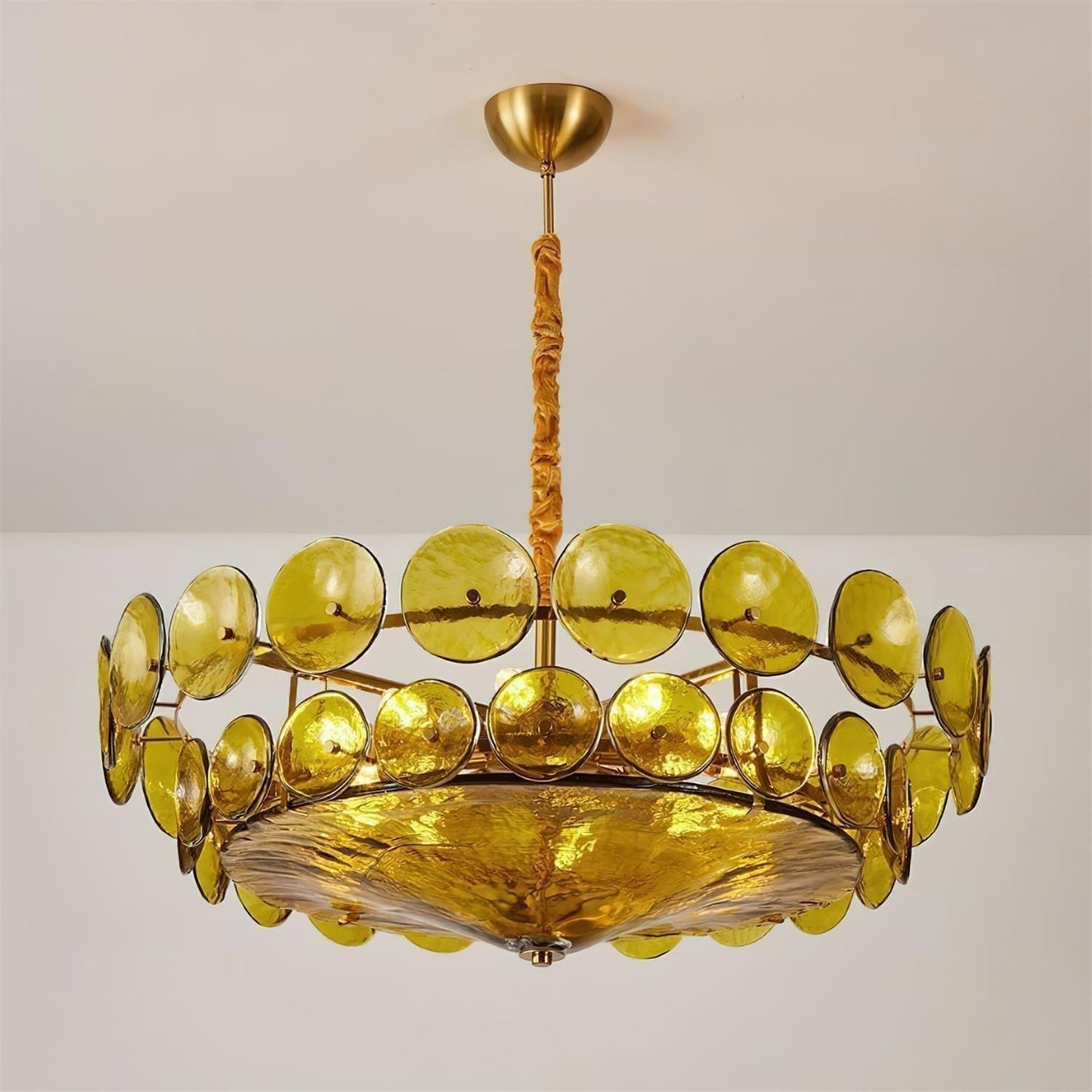 Vintage Gold Pendant Light Fixture Classic Home Ceiling Lamp