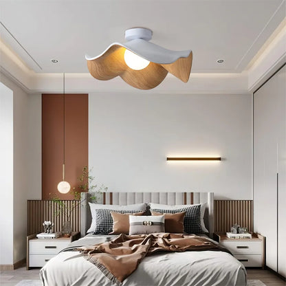 Natural Wood Floral Ceiling Light