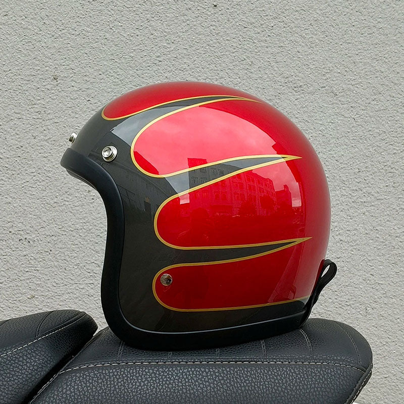 Low Profile Vintage Motorcycle Helmet - DOT and ECE Approved 10