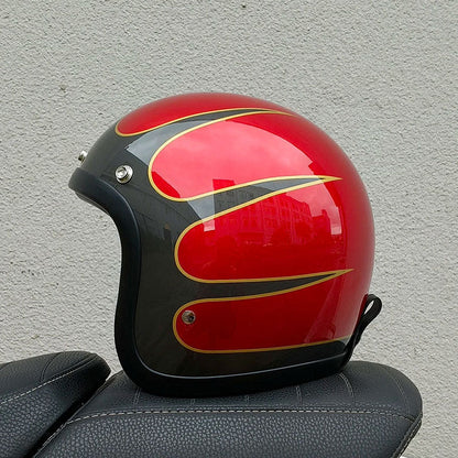 Low Profile Vintage Motorcycle Helmet - DOT and ECE Approved 10