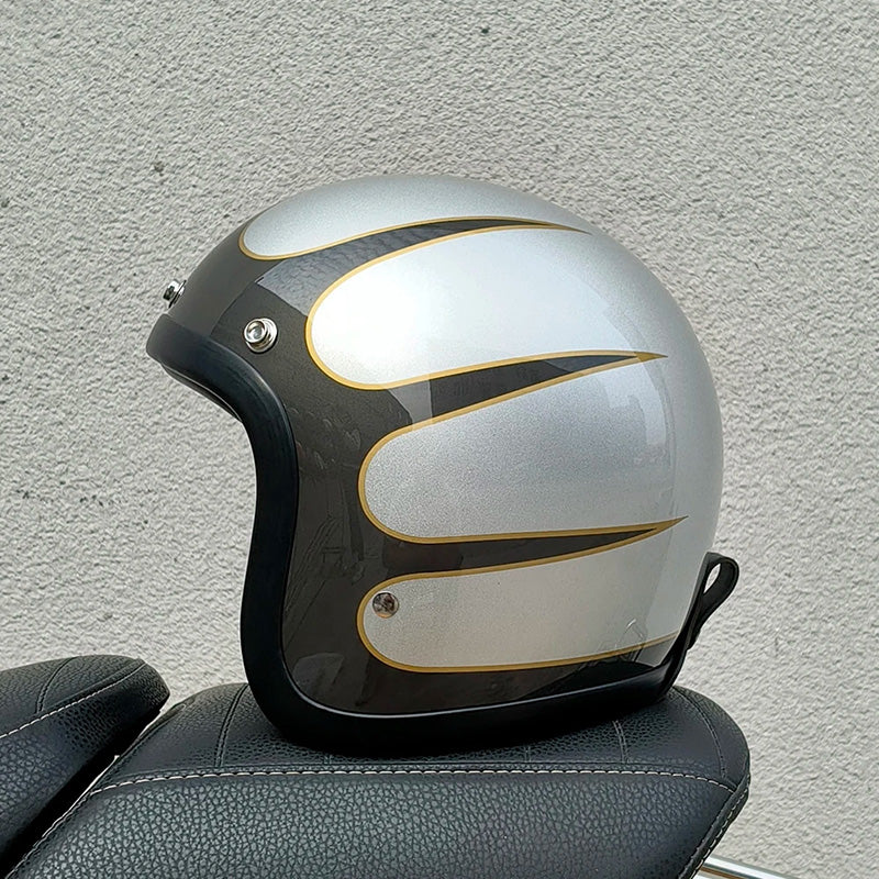 Low Profile Vintage Motorcycle Helmet - DOT and ECE Approved 12