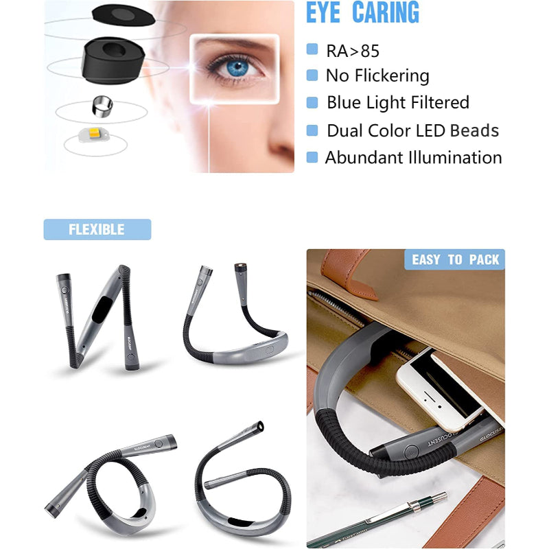 LumaFlex | Adjustable Ergonomic LED Neck Reading Lamp with Rechargeable Battery 4