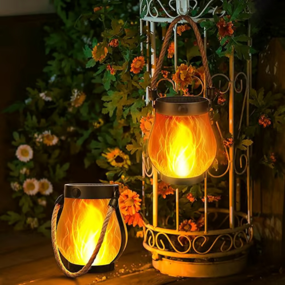 Bright Outdoor Solar Powered Lantern with Soft Glow Effect - Fesara