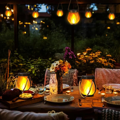 LumaGlow | Stylish Waterproof Solar Lantern with Flickering Flame Effect 2
