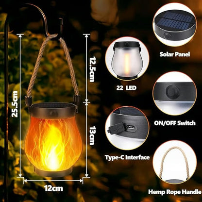 LumaGlow | Stylish Waterproof Solar Lantern with Flickering Flame Effect 6