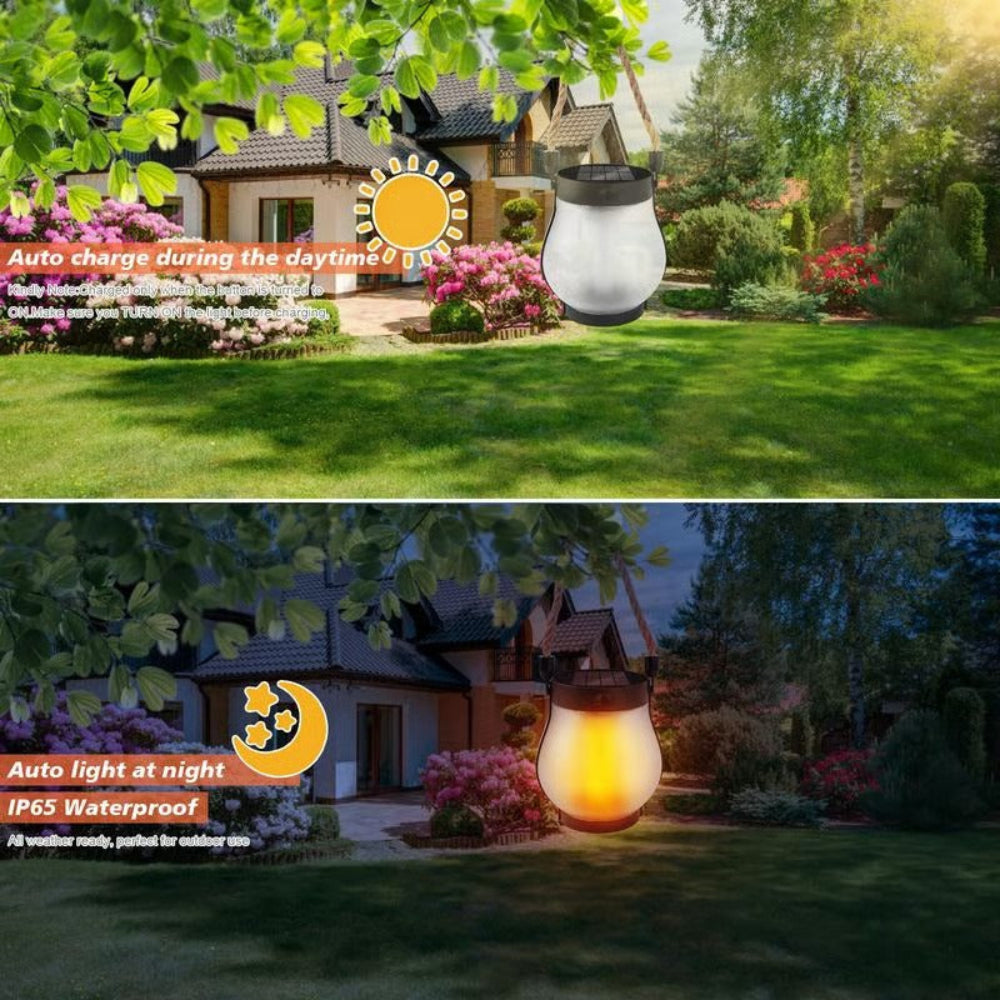 LumaGlow | Stylish Waterproof Solar Lantern with Flickering Flame Effect 7