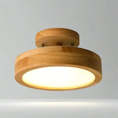 Natural Wood Modern LED Ceiling Lamp - Fesara
